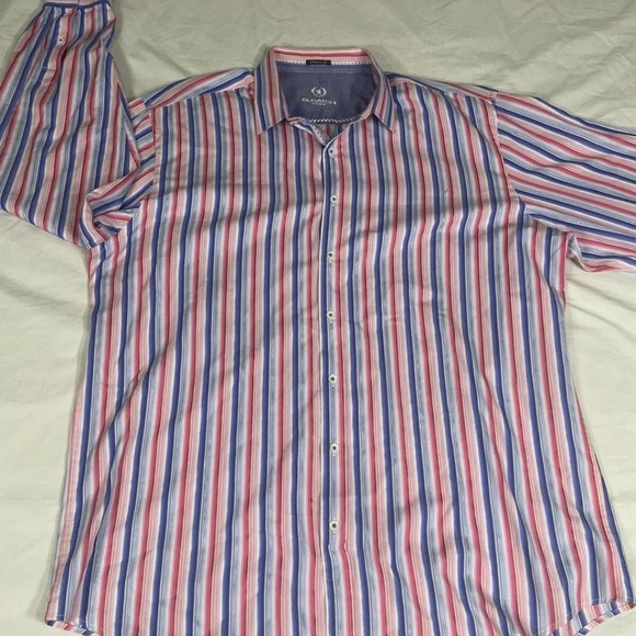Bugatchi Mens Multicolor Striped Long Sleeve Button Up Shirt Size XXL - Picture 2 of 11
